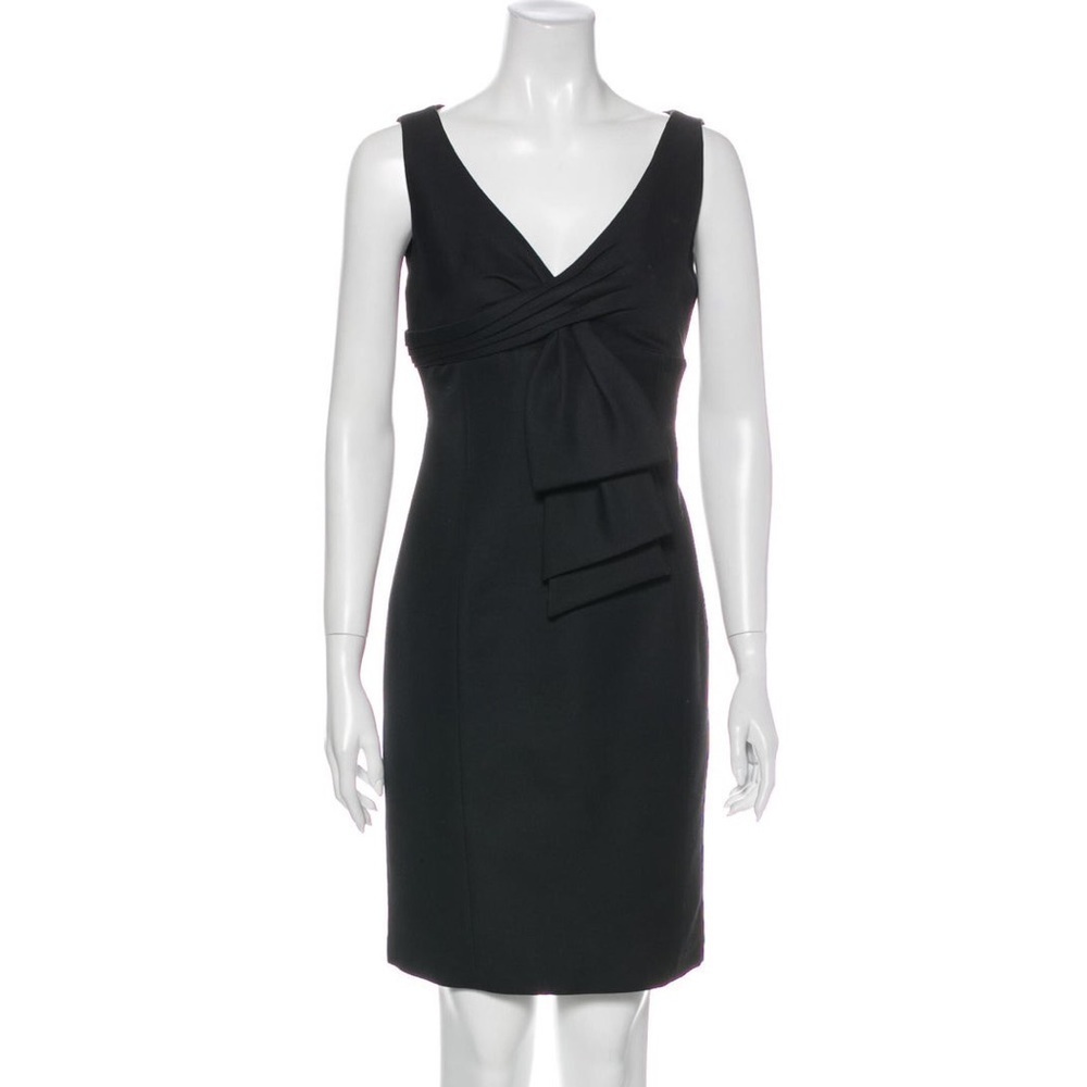 RED VALENTINO Gray Sleeveless V-Neck Virgin Wool Mini Dress EUC Size 44/US 6